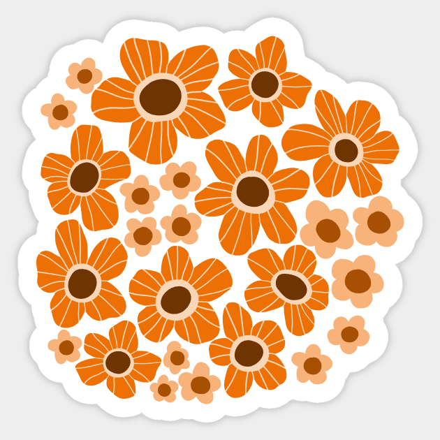 Orange flower power Sticker by Natalisa